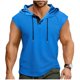 thumbnail image 2 of Ceisia Men's Loose Sleeveless Hooded Athletic Tank Top Breathable Quick Dry Workout Shirt Blue L Gifts, 2 of 8