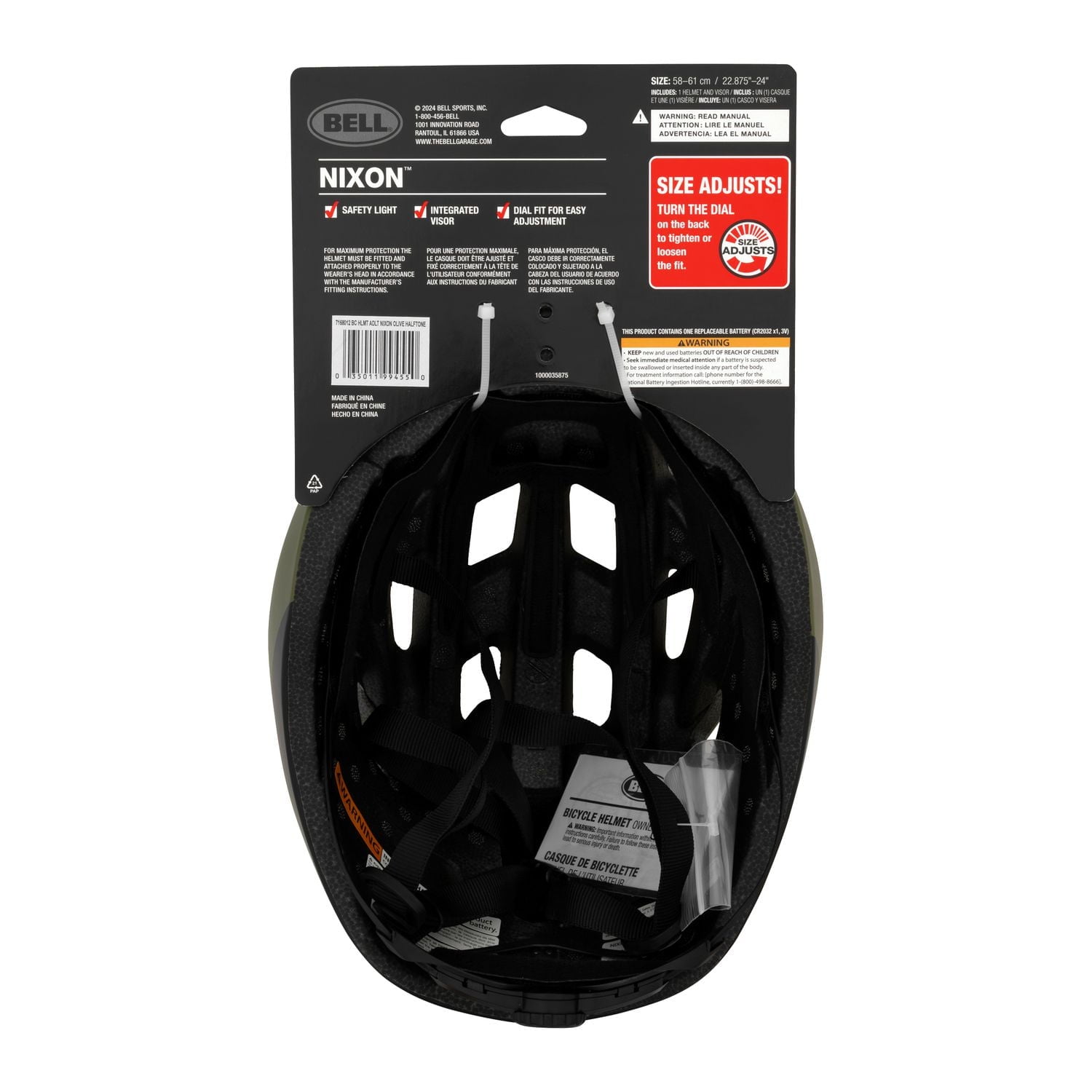 Casque de vélo pour adulte Nixon par Bell Sports Convient aux tailles 58-61 cm