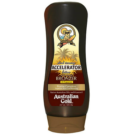 Dark Tanning Accelerator Lotion with Instant Bronzer Australian Gold, 8 fl (Best Tanning Bed Lotion With Bronzer For Fair Skin)