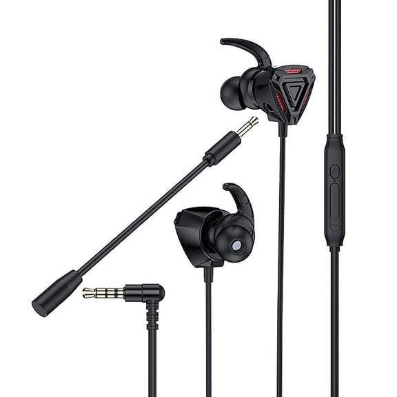Wired Headset for Gaming with 35mm Connection and In-Ear Design D08 Stereo Headphones with Mic Earhook Comfort In-Ear Wired Earset for PC Laptop Console