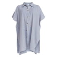 thumbnail image 5 of Time and Tru Women's Button Down Coverup, Sizes S/M, Blue/White, 5 of 5