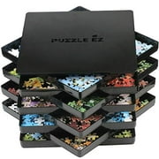 Puzzle Sorting Trays with Lid Puzzle Sorter Black 9" x 9" Jigsaw Puzzle Accessories Storage for Adults Organizer Hold Up to 1000 to 1500 Pieces Table Space Saver Gift for Puzzle Lovers