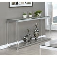 thumbnail image 3 of Claude Sofa Table with Lower Shelf Chrome and Clear, 3 of 3