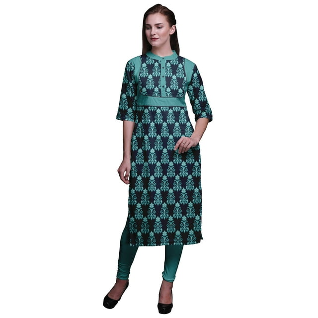 Bimba Viscose Santoon Kurta Printed Women Straight Kurti Summer Clothing
