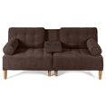 thumbnail image 3 of Sofá Cama Con Portavasos De Velvet Chocolate Modelo Zambroni, 3 of 8