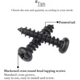 thumbnail image 4 of Tornillo M2.3, tornillo autorroscante de acero al carbono sólido negro, tornillo de cabeza micro redonda, estable, M2.3*5mm/1000 Uds JM, 4 of 5