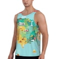 thumbnail image 2 of Hirioo USA Tourist Map for Men's Workout Tank Top Sleeveless Shirts Quick Dry for Men-3X-Large, 2 of 7