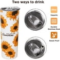 thumbnail image 2 of Sunflower Tumbler,Tumbler with Lid and Straw-You are My Sunshine-Birthday Gifts for Women Mom Daughter Girlfriend Teenage Girls Bridesmaid-Sunflower Gifts for Women-Travel Iced Coffee Cup Mug, 2 of 5