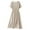 Beige, variant on Nmnitkp Summer Dresses for Women 2025,Womens Dresses Cotton And Linen Lightweight Short Sleeved Round Neck Elastic Waist Large Mid Length Dress