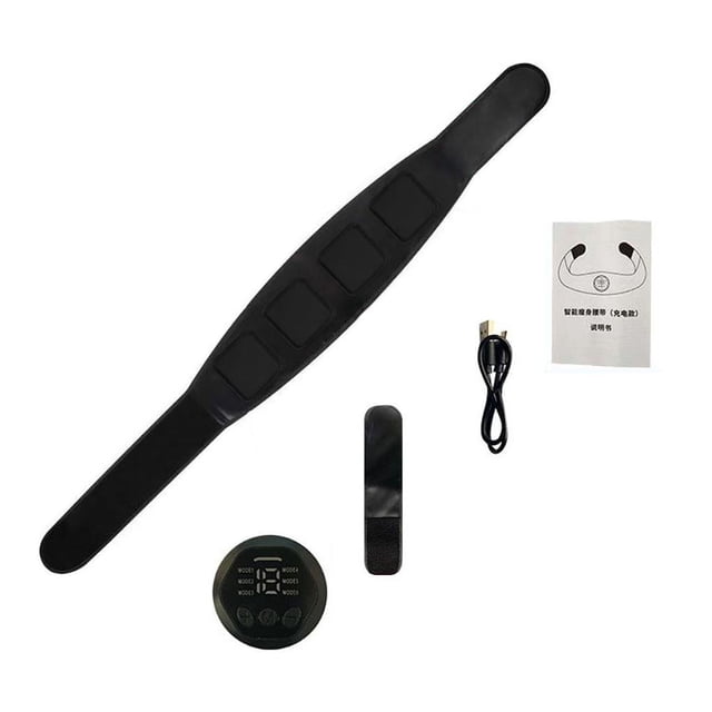 Wweixi ABS Muscle Abdominal Training Fitness Belt Trainer 6 Modes 15 Gear Body Massager Workout Home Exercise Type 2