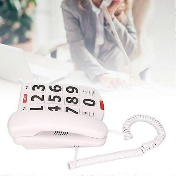 Large Button Phone with Adjustable Volume, Last Number Redial, Corded Landline Phone for Seniors