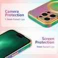 thumbnail image 3 of Biwat-Magnetic Case for iPhone 14 Pro Max Case 6.7",Cute Luxruy Iridescent Case with Love Hearts Pattern, Plating Edge Camera Lens Protection Shockproof Phone Cover for Women Girls,Iridescent Violet, 3 of 4
