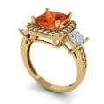 thumbnail image 2 of Three-Stone Engagement Ring for Women - 3.005ct Simulated Red Diamond in 14K Yellow Gold Promise Ring, 2 of 8