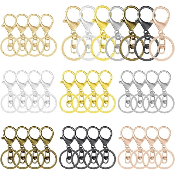 35pcs Lobster Claw Clasps Keychain for Jewelry Making,Metal Lobster Clasp Swivel Trigger Clips with Swivel Clasps Hook Clips Lobster Clasps Keychain for DIY Craft Jewelry Making(7 Colors)