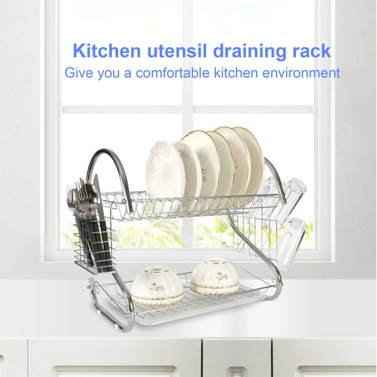 Dish Drying Rack with Utensil Holder for Kitchen Countertop,Small also for  kids