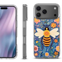 For iPhone 17 Pro Max Protective Shockproof Phone Case, by OneToughShield - Bee Flower