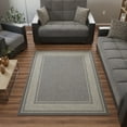 thumbnail image 3 of Ottomanson Border Area Rug 5' x 6'6" - Non Slip Low Pile Carpet, Light Gray, 3 of 9