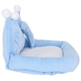 thumbnail image 3 of Sofá pequeño con forma de corona para mascotas, cojín para dormir, minialmohada, cama de algodón de felpa para hámster, azul, L, 3 of 8