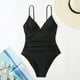 thumbnail image 3 of Bikini Mujer Traje de Baño Trajes de Baño de Control Fruncido Con Cuello En V Para Mujer, Traje de Baño Sólido Con Barriga Profunda., 3 of 6
