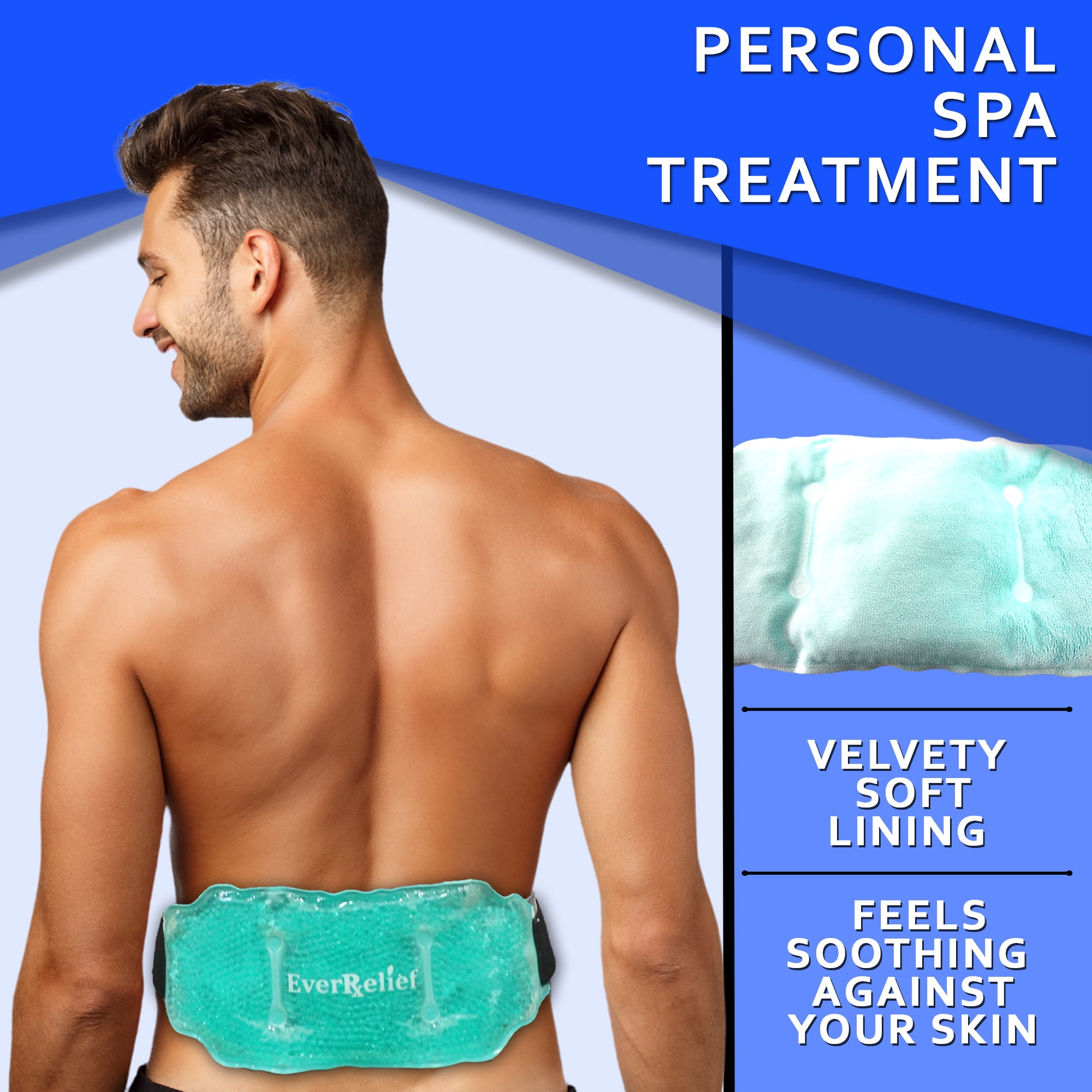 EverRelief Hot or Cold Gel Bead Therapy Wrap for Back Pain Relief (Large)