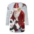 thumbnail image 7 of Xdegoge Merry Christmas Sweatshirts for Women 3/4 Length Sleeve Round Neck Pullover Funny Santa Claus Print Sweatshirt Casual Loose Fitting Blouse Tops, 7 of 7