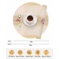 thumbnail image 6 of 13 Inch Round Placemats Set of 6, Yellow Summer Coastal Non Slip Heat Insulation PP Table Mats, Modern Ocean Waves Starfish Shell Washable Place Mats for Kitchen Dining Party Table Decor, 6 of 7