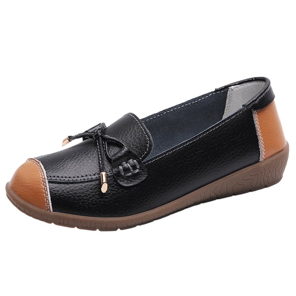 Viluyesy Loafers for Womens, Close Toe Soft Sole Comfortable Fashion Casual Flat Shoes Black US7