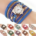 thumbnail image 3 of Soumake Women Vintage Multilayer Faux Leather Alloy Braided Bracelet Wrist Watch Jewelry, 3 of 8