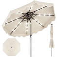 thumbnail image 1 of Costway 9 FT Solar LED Patio Umbrella, Push-Button Tilt & Crank, 24 LED Lights & 8 Ribs Beige, 1 of 1