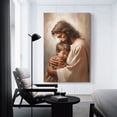 thumbnail image 3 of Jesus Christ Wall Art Jesus Hug Boy Poster, Savior Bible Canvas Print Posters Art Print Wall Photo Paint Poster Hanging Picture Family Bedroom Decor Gift 12x18inch(30x45cm), 3 of 6