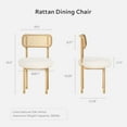 thumbnail image 6 of EYYTHUNG Farmhouse Dining Chairs Set of 2 with Cane Curved Back, Upholstered Dining Room Chairs with Wood Legs, Armless Accent Seating, White Boucle/ Natural Oak, 6 of 8
