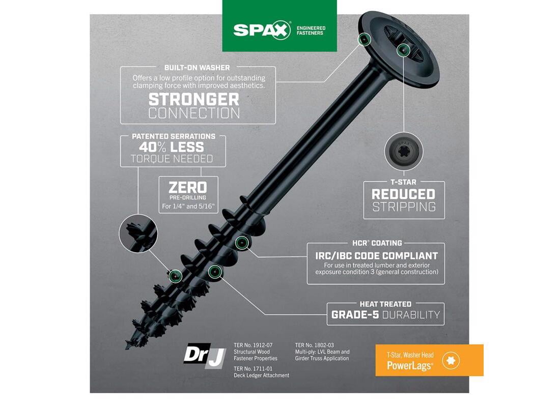 1/4X5 WH PWRLAG SCREW