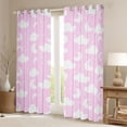 thumbnail image 2 of jejeloiu Cartoon Moon Stars Blackout Curtains Set of 2 (52x84 Each),Cute Clouds Print Window Curtains For Girl Kids, 2 of 6