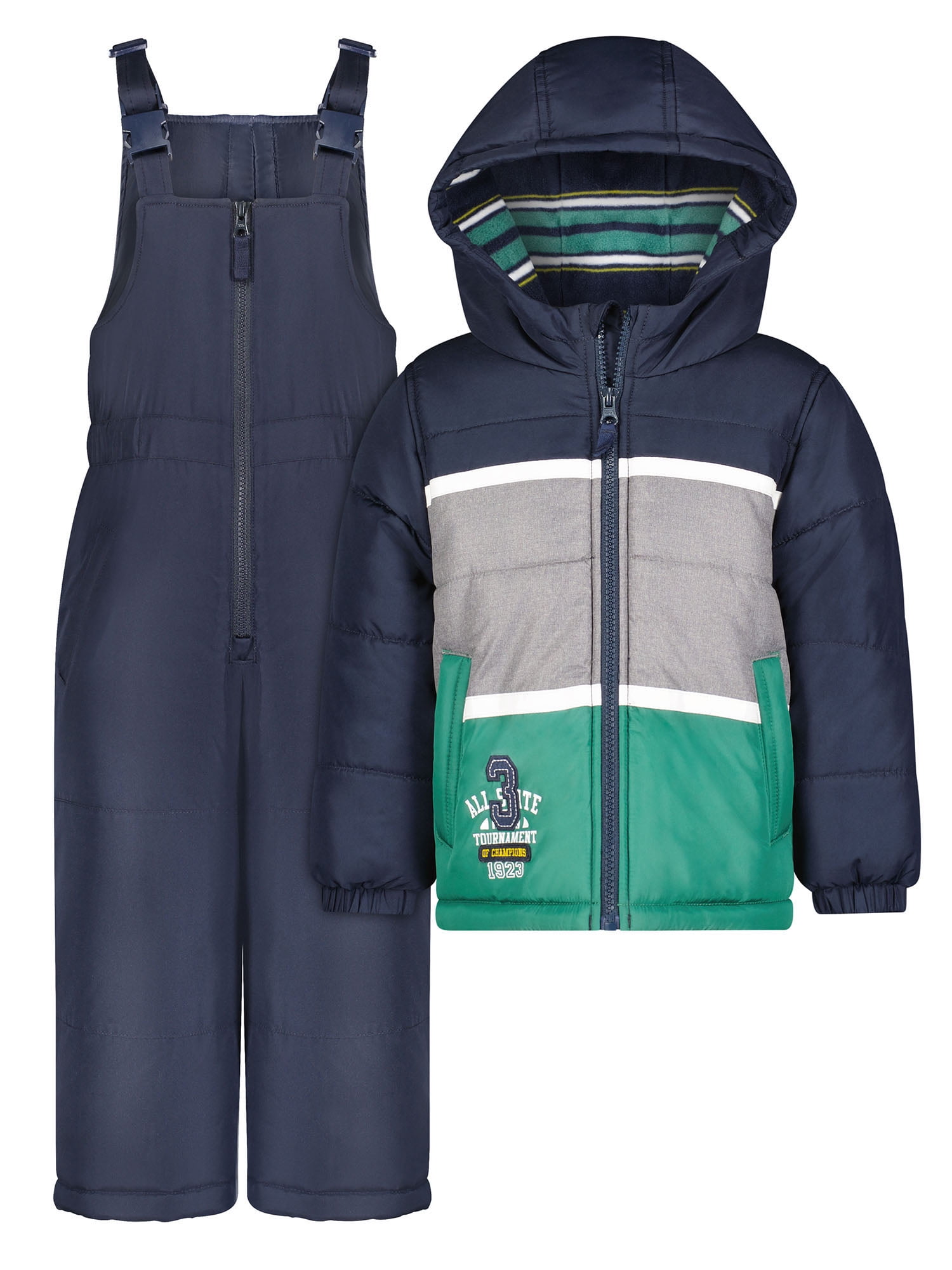 2 Piece Boys Heavyweight Winter Snowsuit Jacket and Snow Pants Green
