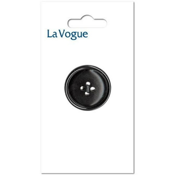 La Vogue 30 mm 4-Hole Button - Black, La Vogue buttons and closures offer you the most fashionable and contemporary assortment of styles and colours.