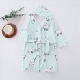 thumbnail image 2 of TOWED22 Boys Girls Robe Kids Flannel Hooded Bathrobe Sleepwear Pajamas Toddler Soft Plush Robes Baby Gifts(Light Blue,10-12 Y), 2 of 6