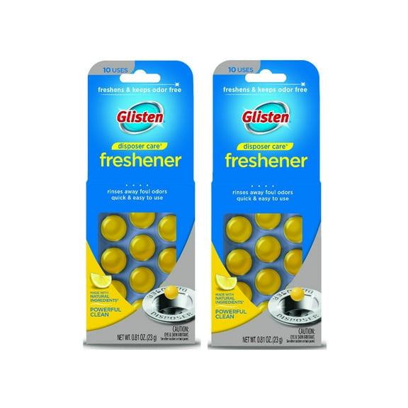 Glisten Garbage Disposer Care Freshener, Lemon Scent, 20 uses