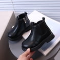 thumbnail image 2 of Floleo Girls Chelsea Ankle Boots with Side Zipper and Pull Tabs Round Toe Thick Sole for School Outdoor Play and Daily Wear, 2 of 8