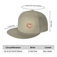 thumbnail image 4 of DouZhe Flat Brim Cap Snapback Hat, Heart Love Sign Red Prints Adjustable Yellow Adult Baseball Cap, 4 of 7