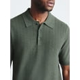 thumbnail image 4 of Free Assembly Men's Cozy Yarn Herringbone Polo Sweater with Short Sleeves, Sizes S-3XL, 4 of 5