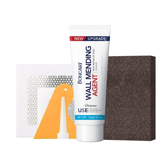 Kit de reparación de paredes Boncart Spackle con raspador y esponja de lijado