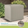 thumbnail image 3 of Lightweight Resin Storage Box with 22 Gallon Capacity for Indoor/Outdoor Use, Light Taupe, 3 of 6