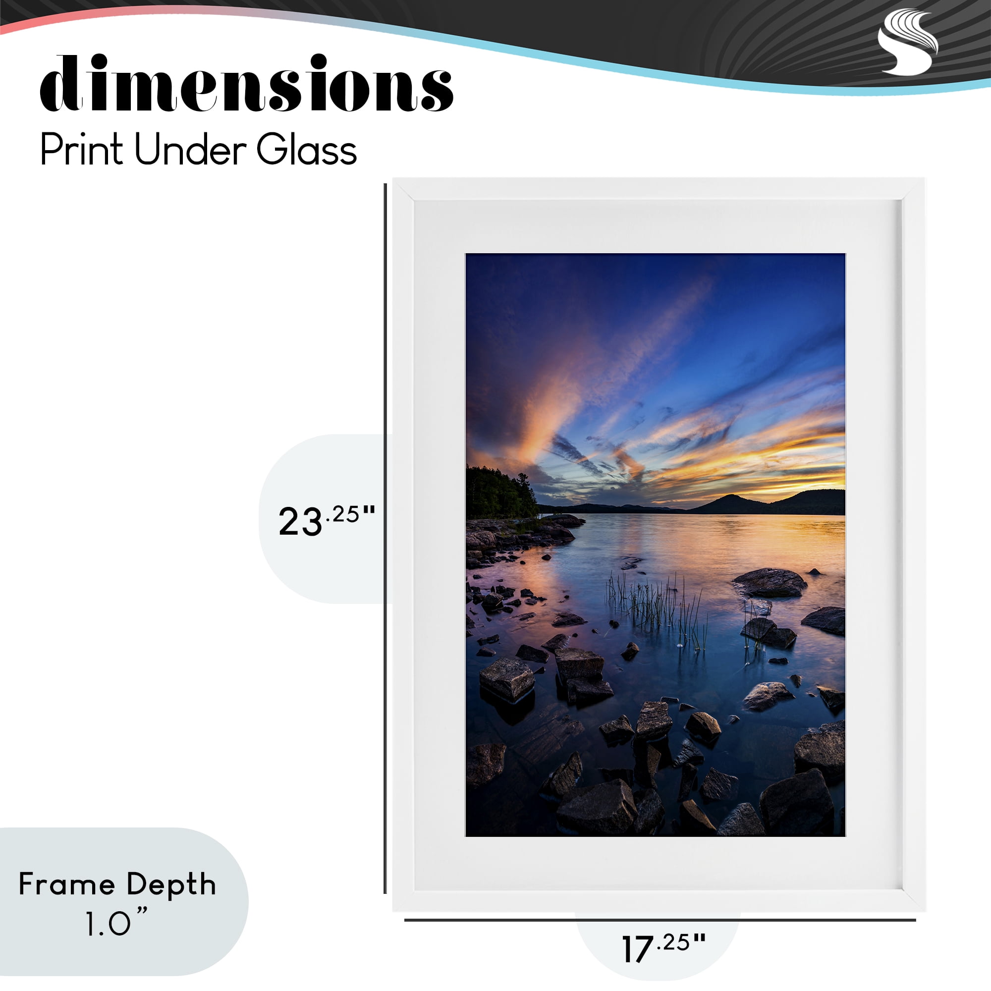 Stupell Industries Sunrise on Piseco Lake White Framed Print Under Glass, design by Jonathan Zaharek