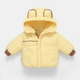 thumbnail image 2 of Jackets for Girls Autumn Winter Cartoon Bear Ears Thickened Out Wear Down Padded Jacket Girls Coat Yellow 6 Years-7 Years, 2 of 5
