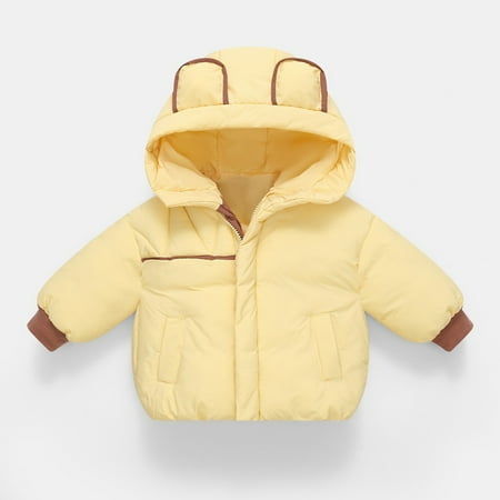 

Toddler Girls Coats & Jackets Autumn Winter Down Padded Bear Ears Thickened Out Wear Cartoon Padded Girls Outdoor Jackets & Outerwear Streetwear