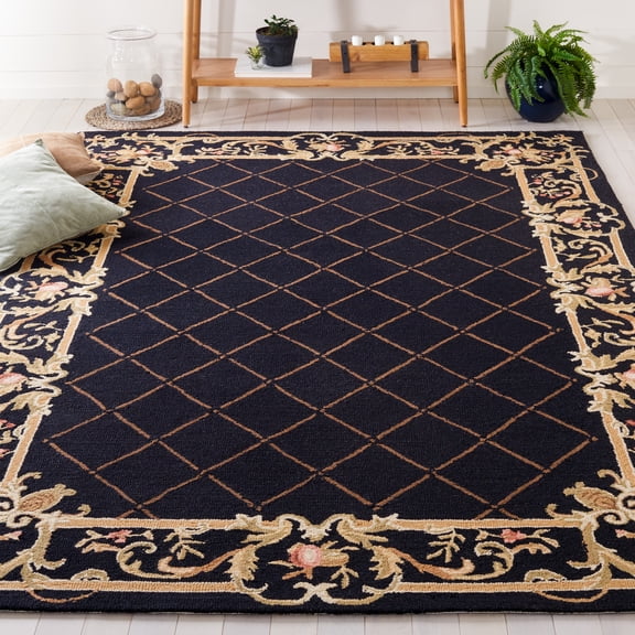Safavieh Chelsea Henderson Bordered Wool Area Rug, Black, 6' x 9'