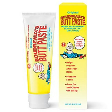 , Diaper Rash Ointment, Tube 4 oz (113 g) (Pack of 2), Pediatrician recommended By Boudreaux's Butt Paste