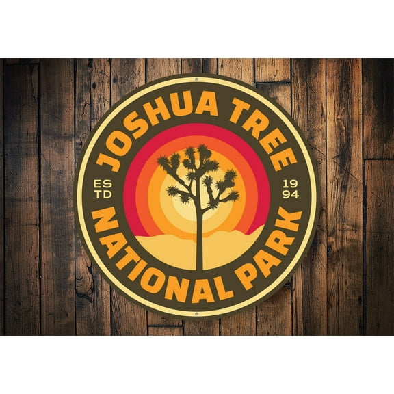 Joshua Tree National Park Novelty Sign, Metal Wall Decor - 12" Round