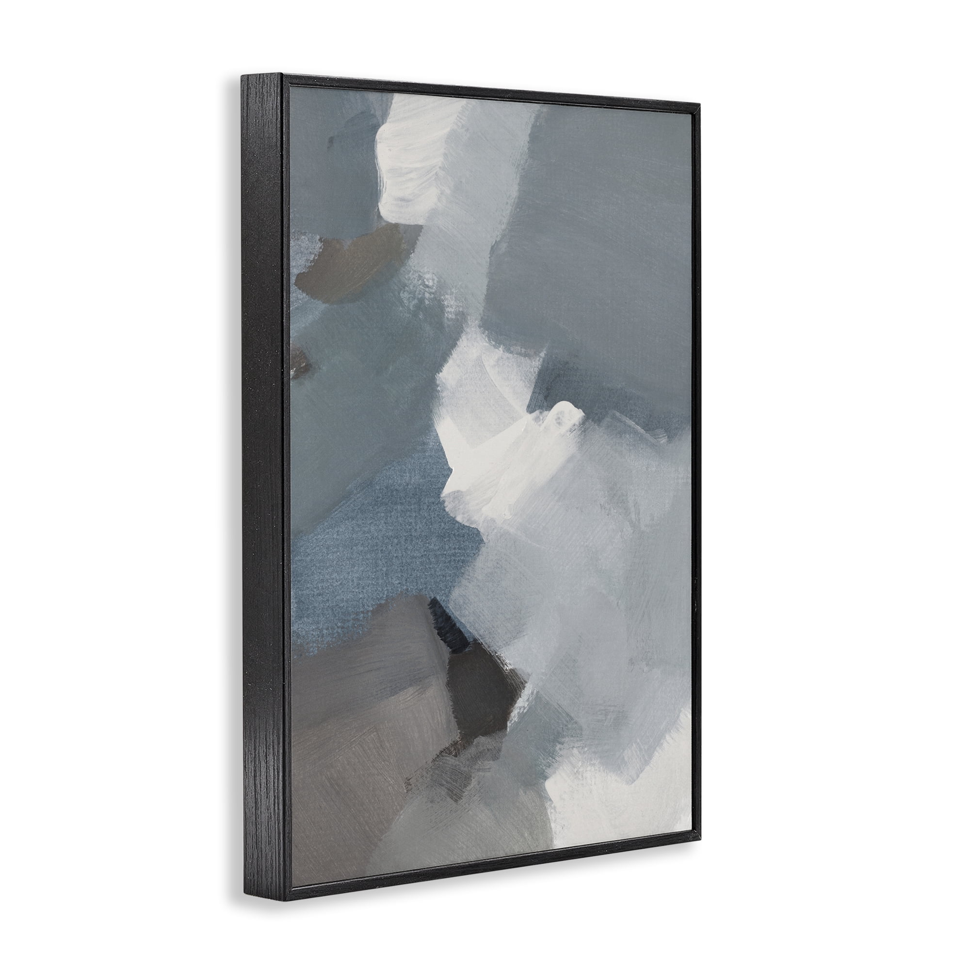 Stupell Industries Stormy Grey Abstract Black Framed Giclee Art, design by Lanie Loreth