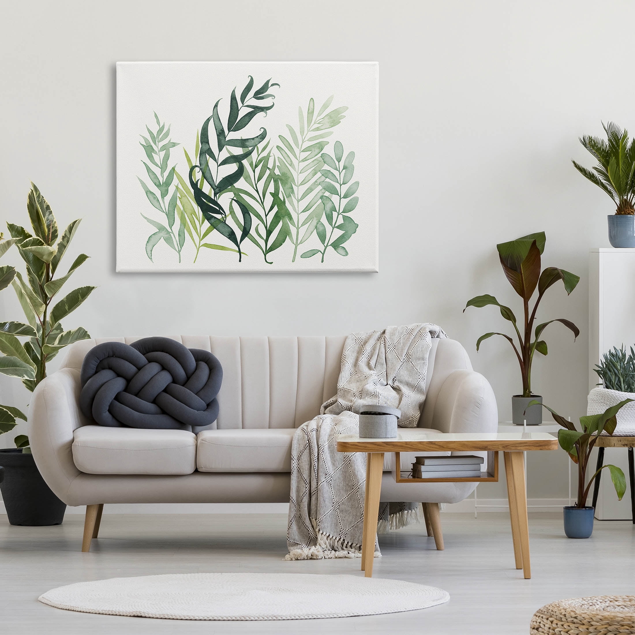 Stupell Industries Layered Plant Leaves Botanical Graphic Art Gallery Wrapped Canvas Print Wall Art, Design by Grace Popp